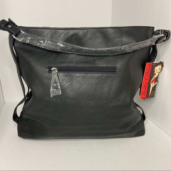 Betty Boop Black Studded Rhinestone Shoulder Bag - Picture 3 of 6